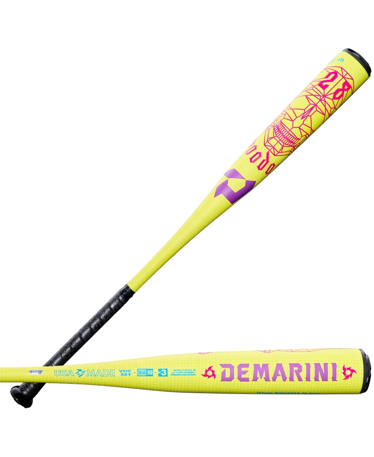 2026 DeMarini Solar Yellow Voodoo One (-3) BBCOR Baseball Bat 2026 V2 Limited Edition