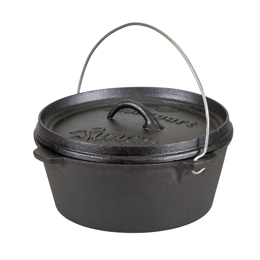 4-Quart Pre-Seasoned Cast Iron Dutch Oven with Flat Bottom | Miyar Adventures