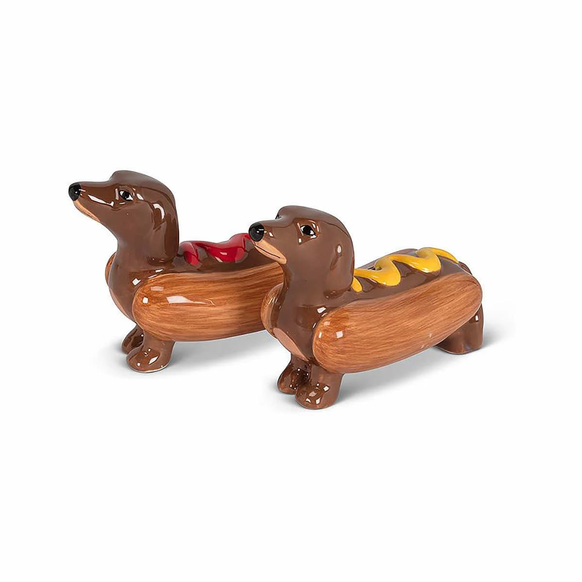 Abbott Dachshunds in Hot Dog Buns Salt & Pepper Shakers