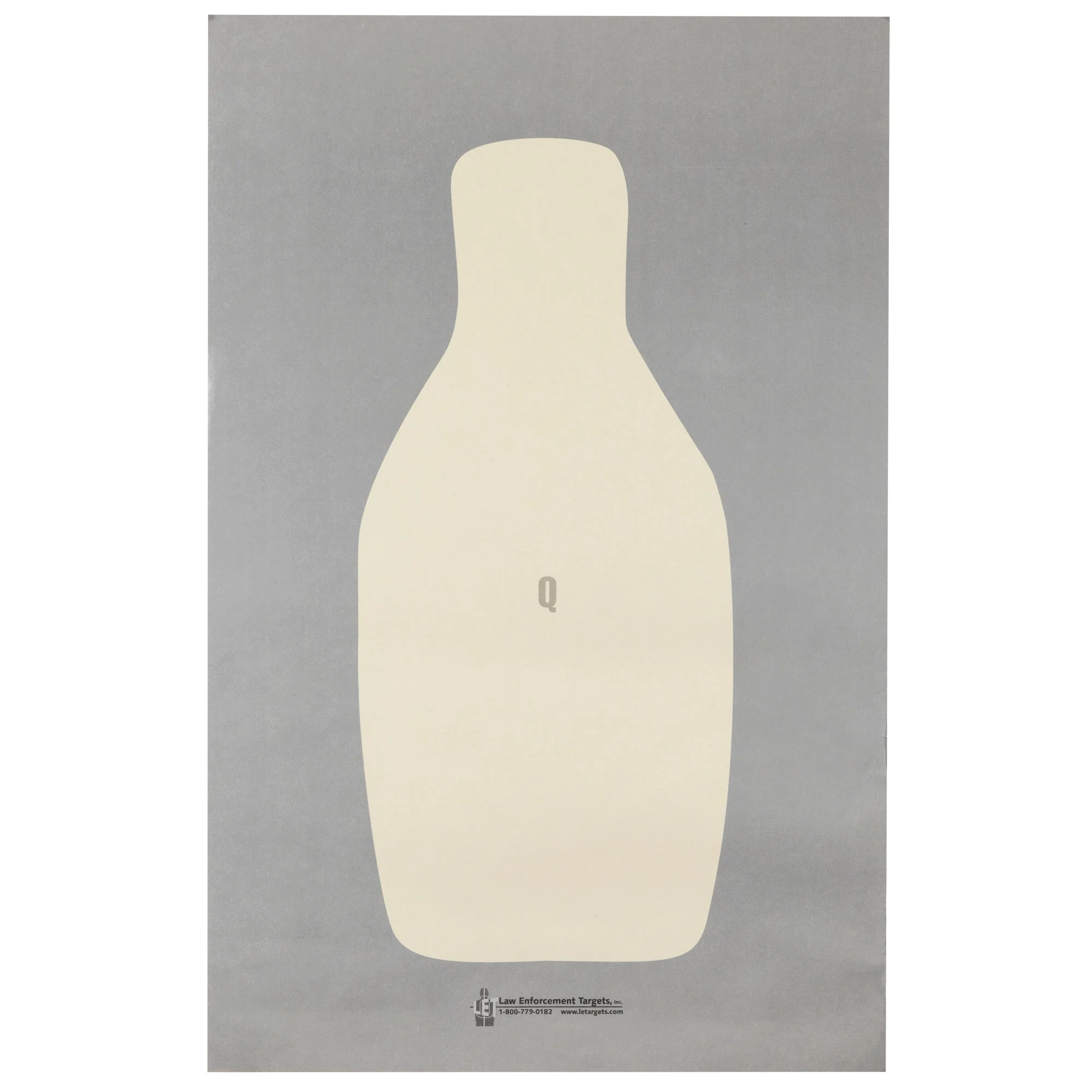Action Target, Q-T, FBI/DEA, Center Mass Q Target, Gray/Ivory, 22.5"x34.5", 100 Per Box
