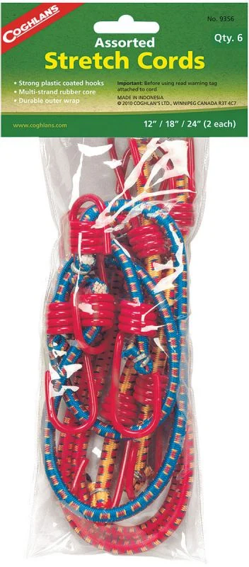 ASSORTED STRETCH CORDS 6 PK