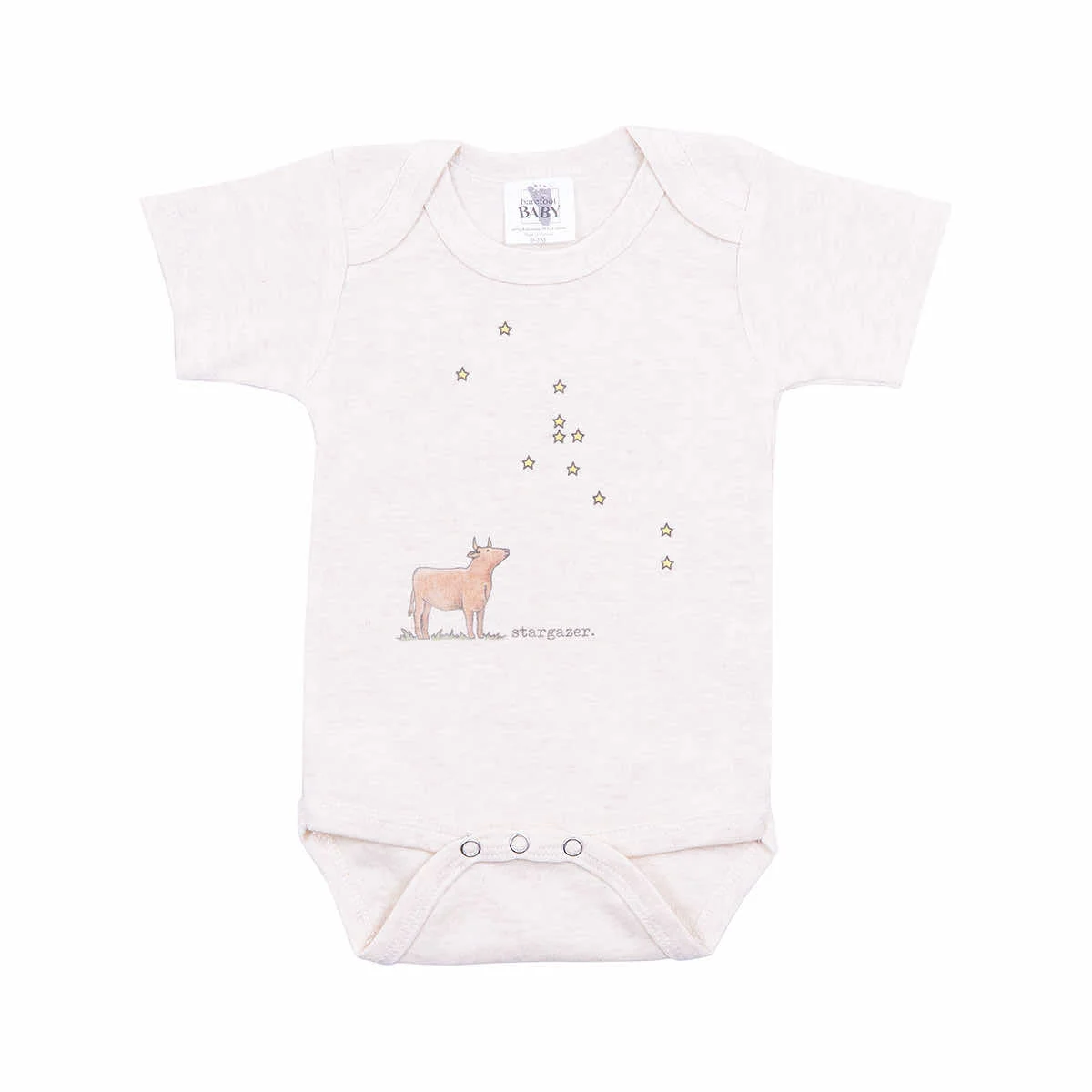 Barefoot Baby Baby Stargazer Cow Short Sleeve Onesie