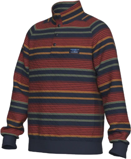 Bean's Quilted Sweatshirt Stripe Men's Regular