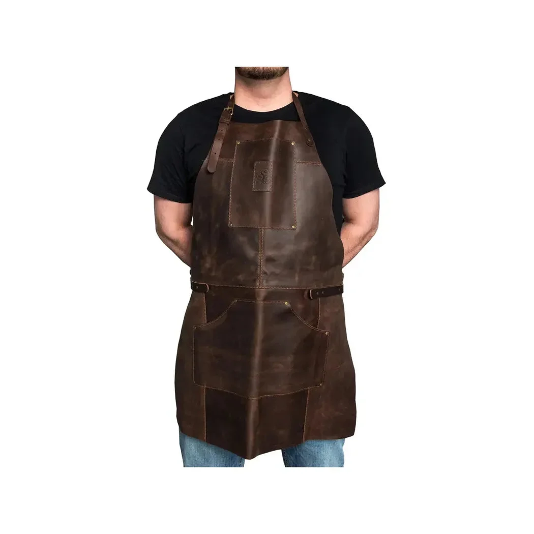 Beavercraft Adjustable Brown Leather Work Apron