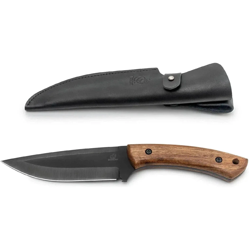 Beavercraft Hunting Knife with Leather Sheath