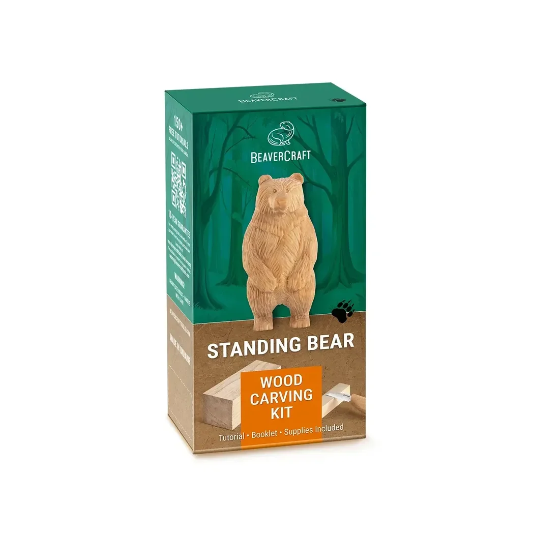 Beavercraft Standing Bear Wood Carving kit