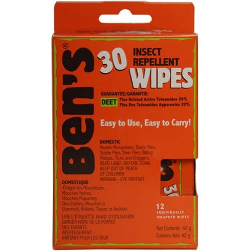 Bens Tick & Insect Repellent Wipes (Pack of 12) | Miyar Adventures