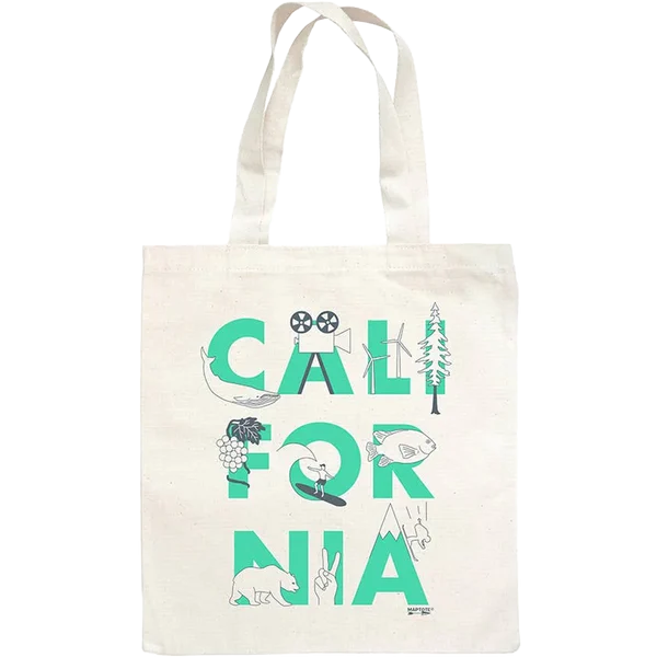 California Font Grocery Tote