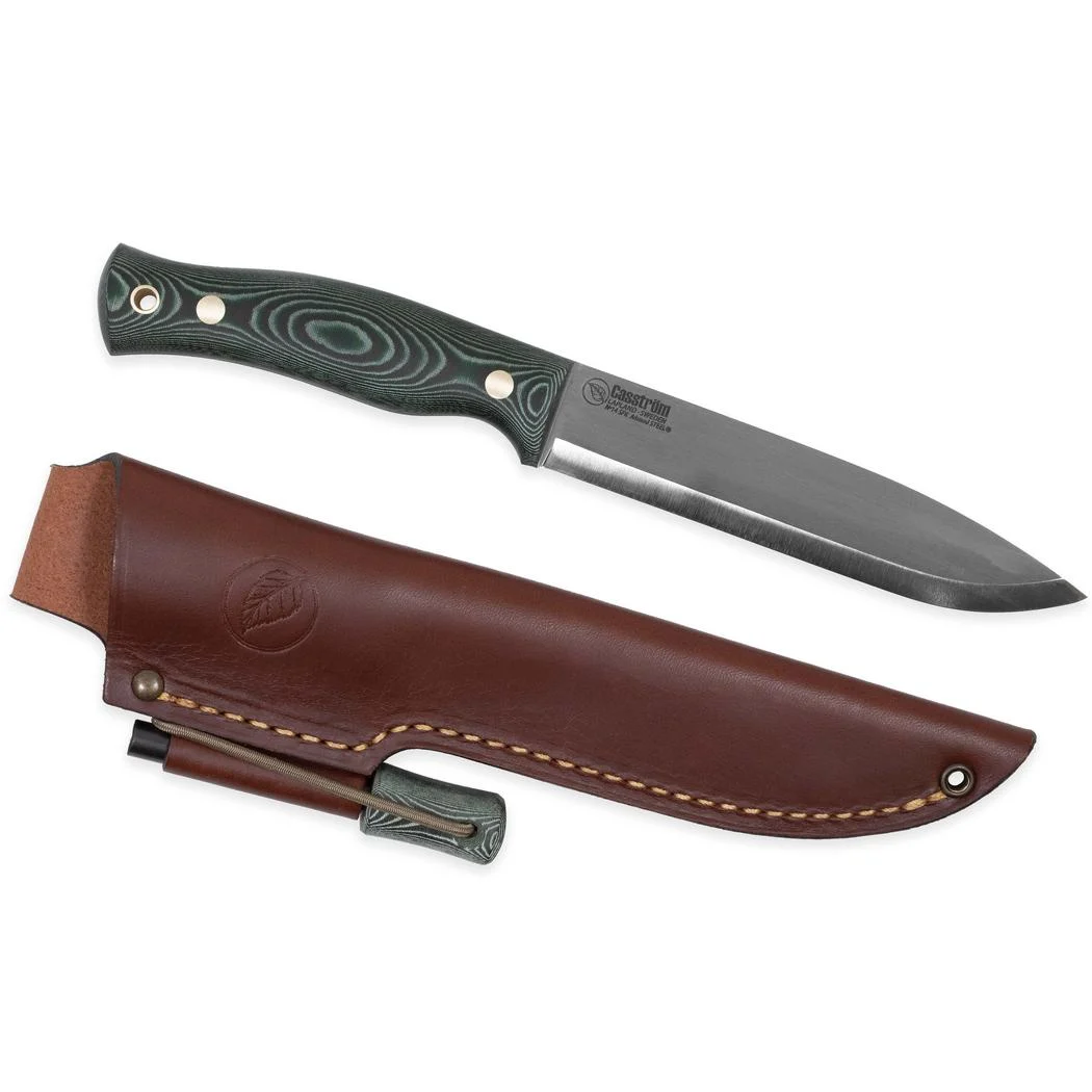 Casstrom No 14 Swedish Forest Knife Green Micarta with Firesteel
