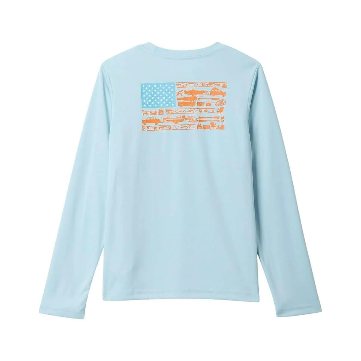 Columbia Boys' PFG Terminal Tackle Fish Flag Long Sleeve Shirt