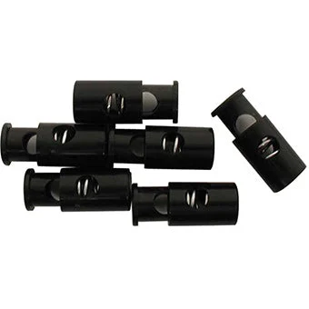 CORD LOCKS 3/8" RND BLK 6PK