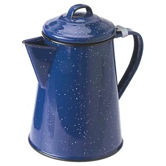 ENAMEL COFFEE POT 6 CUP BLUE
