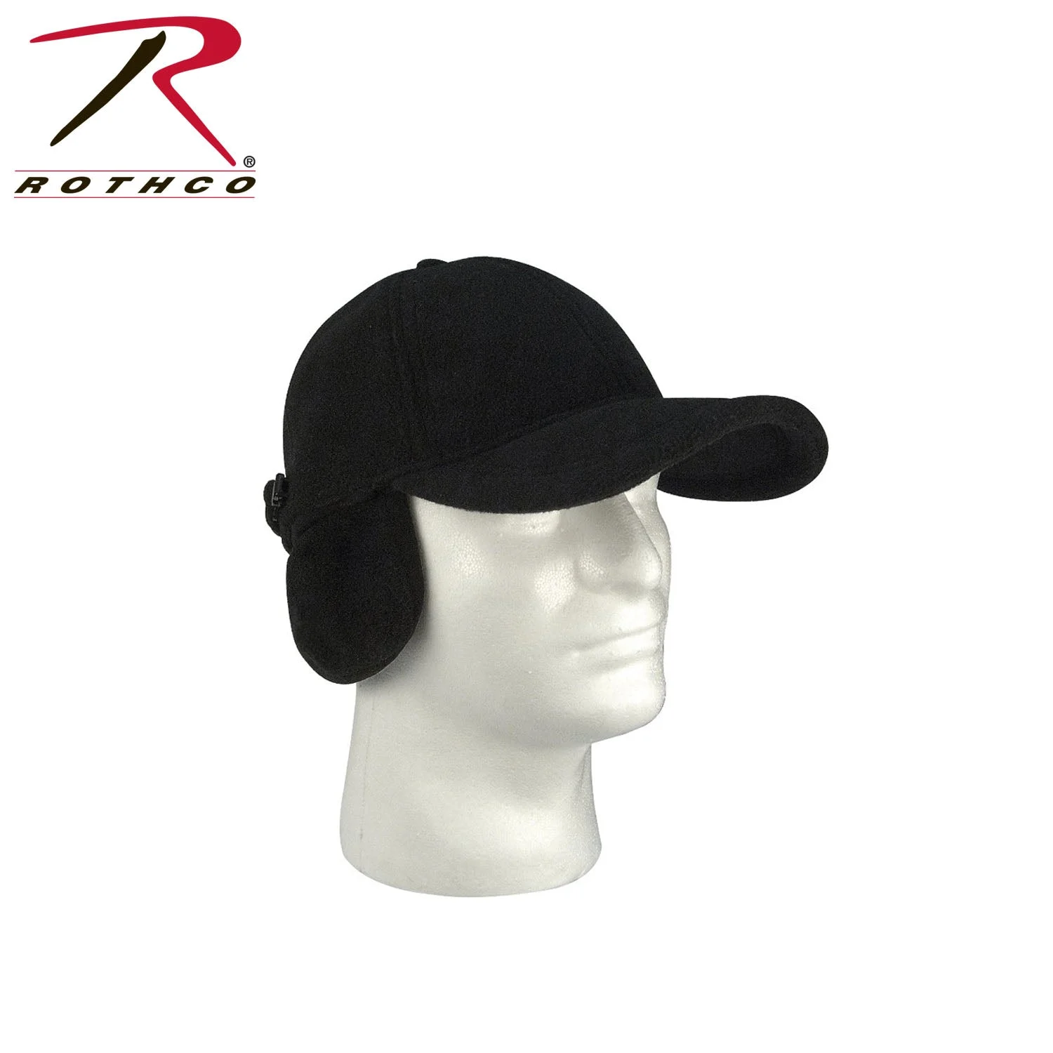 Fleece Low Profile Cap w/ Earflaps Black