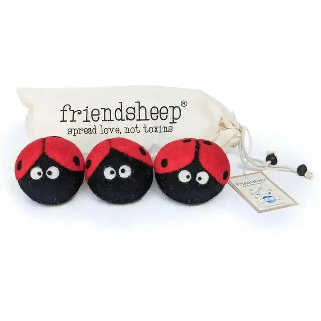 Friendsheep Ladybug Trio Eco Wool Dryer Balls