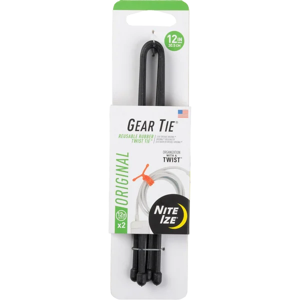 Gear Tie Reusable Rubber Twist Tie 12" - 2 Pack