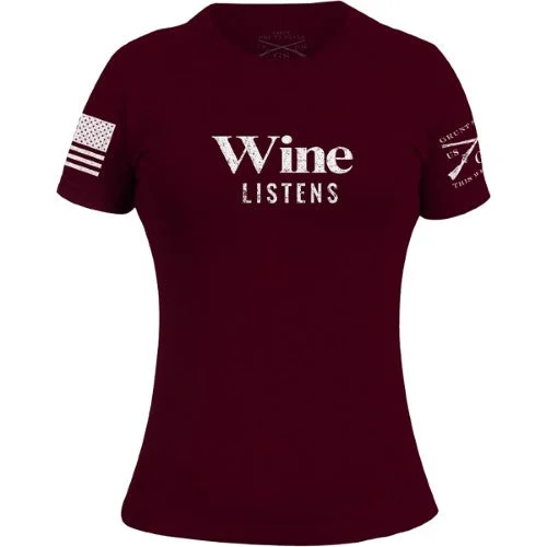 Grunt Style Wine Listens Short-Sleeve T-Shirt Women's | Miyar Adventures