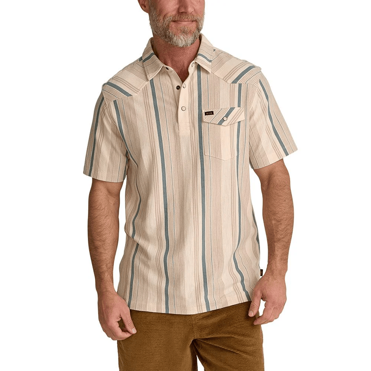 Howler Brothers Ranchero Polo - Old Bill Stripe Limestone
