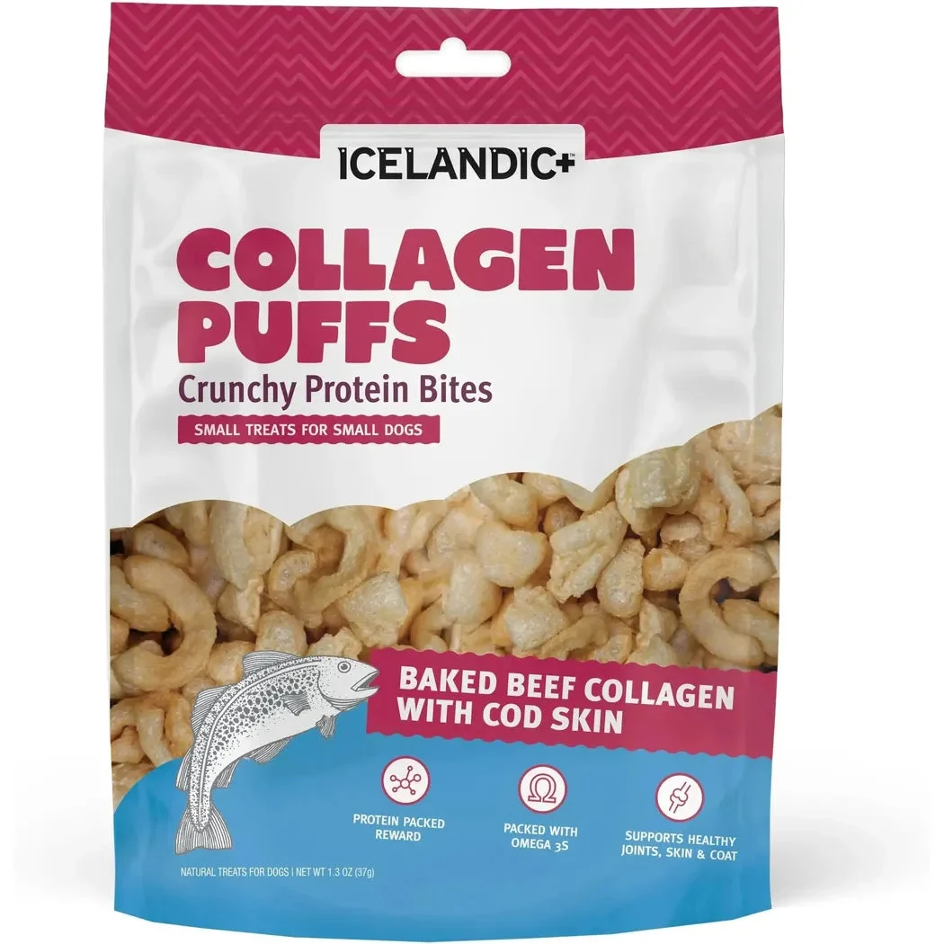 Icelandic+ Beef Collagen Puffs with Cod Skin Treats for Small Dogs - 1.3oz