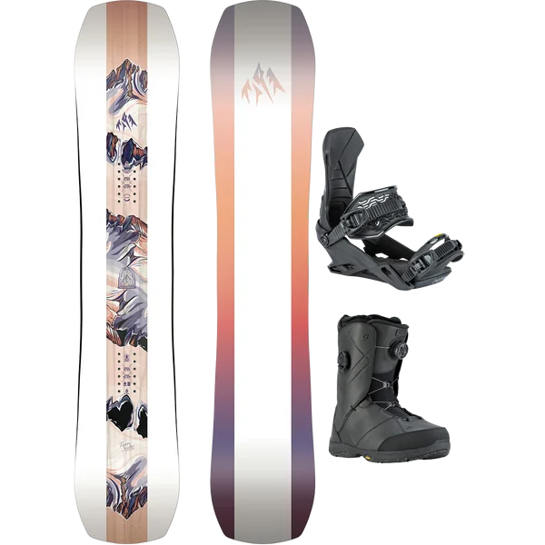 Jones Snowboards Women's Twin Sister Demo Snowboard Package
