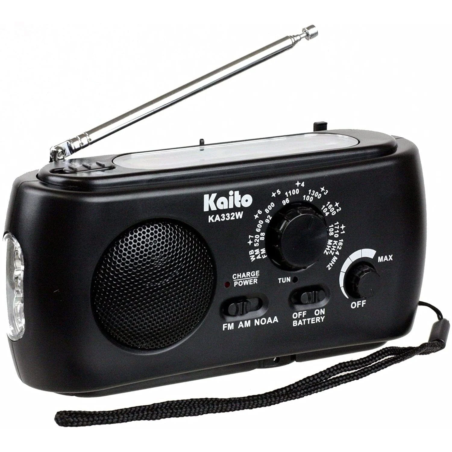 Kaito KA332W Portable Hand Crank Solar AM/FM NOAA Weather Radio