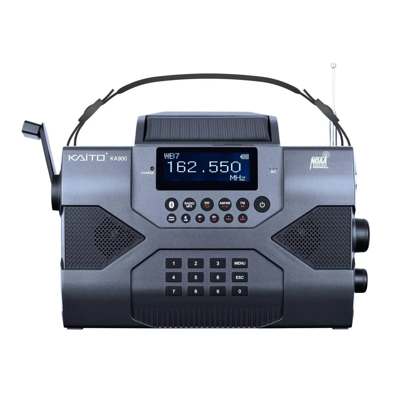 Kaito KA900 Voyager Max Solar Crank AM/FM/SW NOAA Weather Radio with Bluetooth