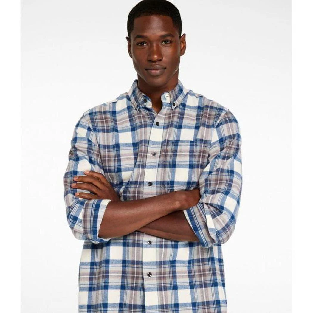 L.L.Bean Men's Long Sleeve Scotch Plaid Flannel Shirt