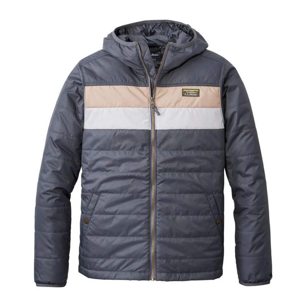 L.L.Bean Men's Mountain Classic Colorblock Puffer Hooded Jacket