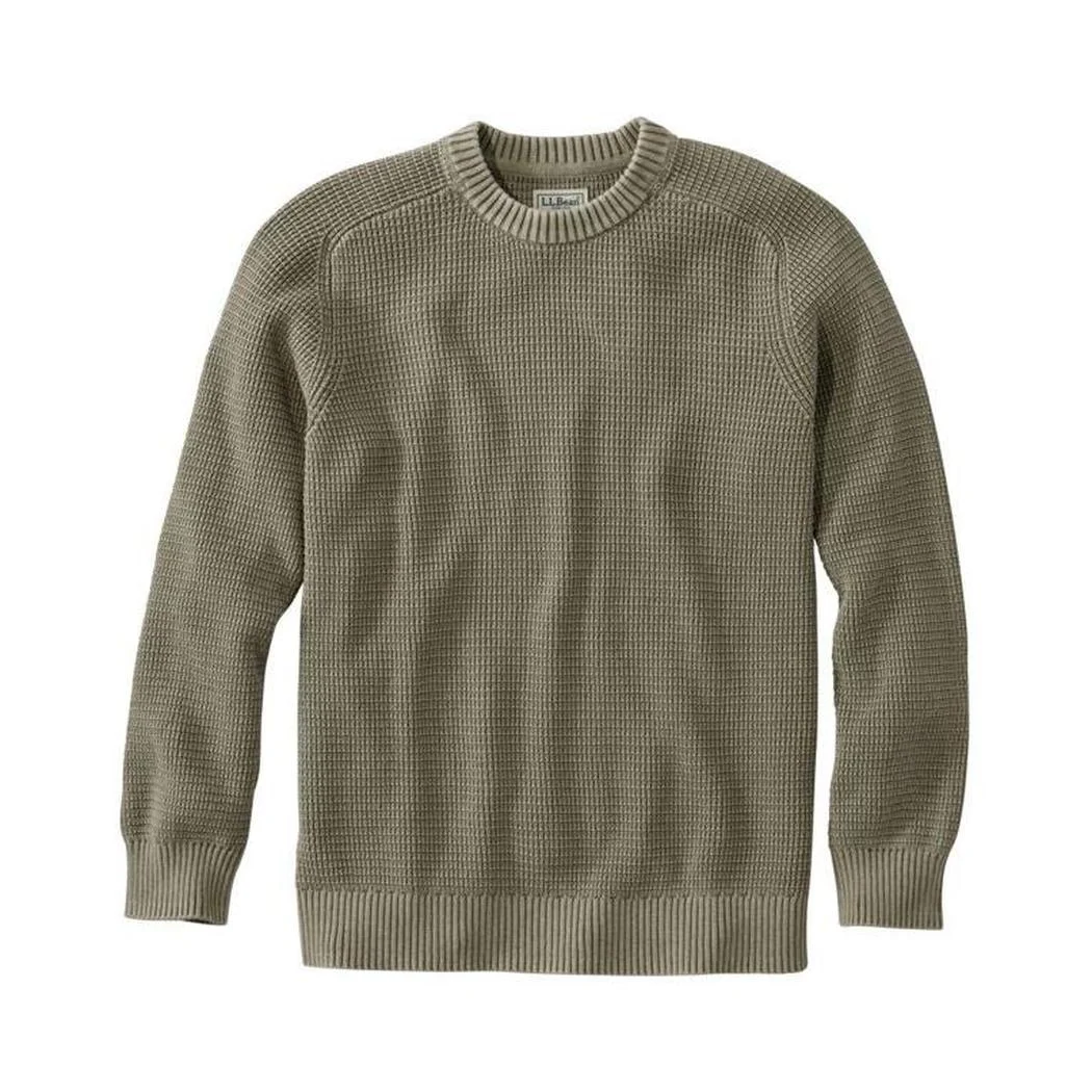 L.L.Bean Men's Sunwashed Textured Cotton Crewneck Sweater