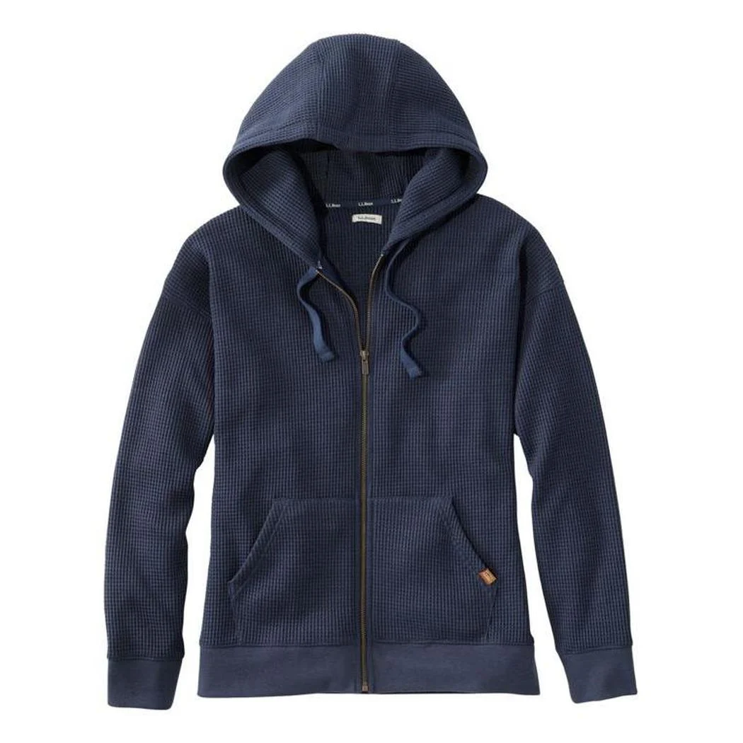 L.L.Bean Women's Birchwood Brushed Waffle Full-Zip Hoodie