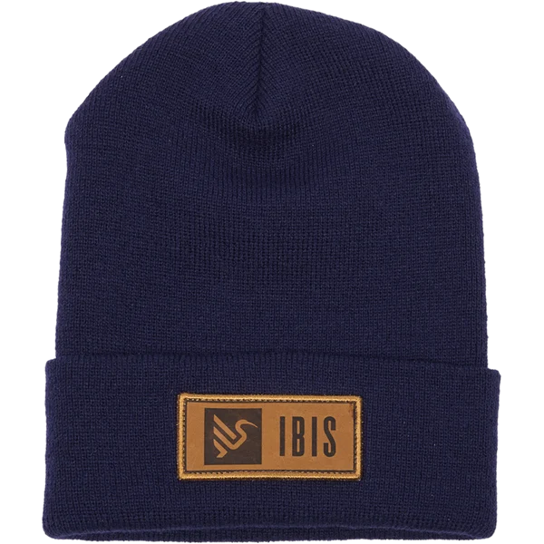 Leather Name Patch Beanie