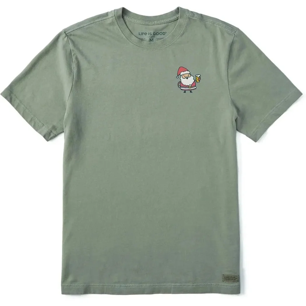 Life is Good Men's Little Santa w Beer Short Sleeve Crusher Tee