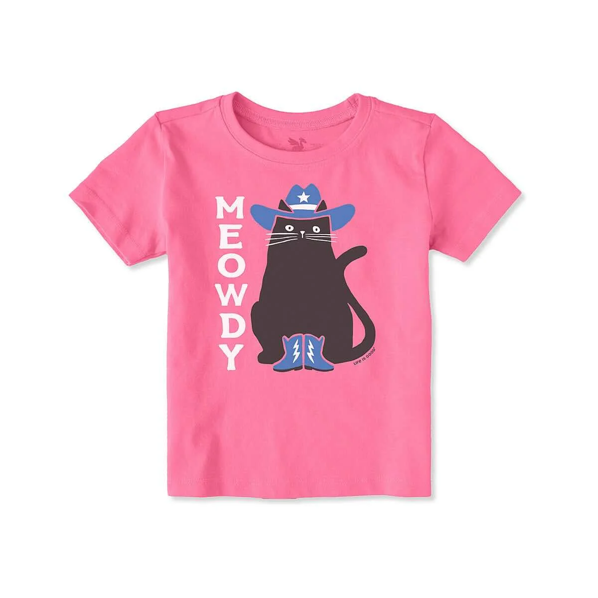 Life is Good Toddler Meowdy Cat Boots and Hat Short Sleeve Crusher T-Shirt
