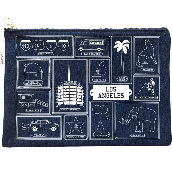 Los Angeles Flat Zip Pouch
