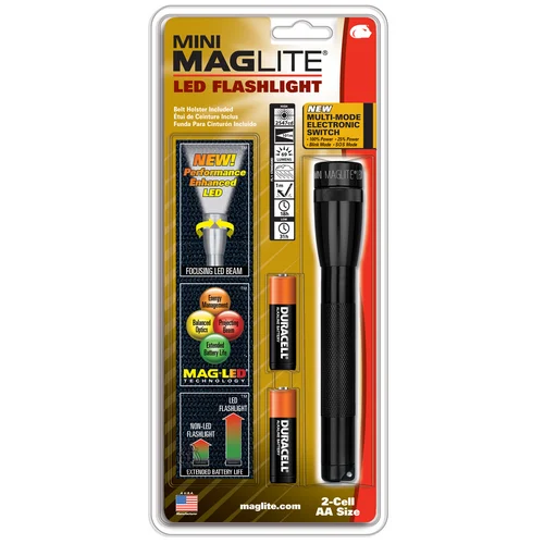 Maglite 2-Cell AA LED Mini Mag w/ Holster-Grey