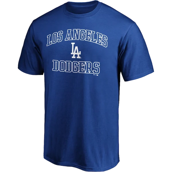 Men's Dodgers Cotton Heart and Soul Short Sleeve