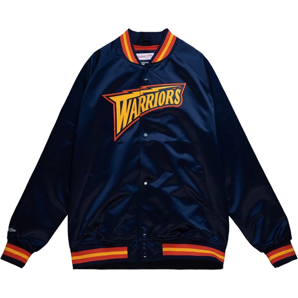 Men's Warriors Lightweight Satin Vintage Logo Jacket