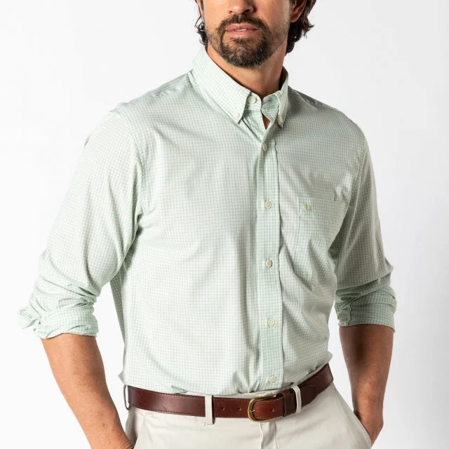 Mens Performance Poplin Sport Shirt - Mitchell Gingham