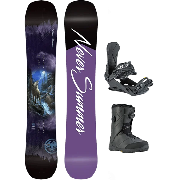 Never Summer Women's Proto T3 FR Demo Snowboard Package