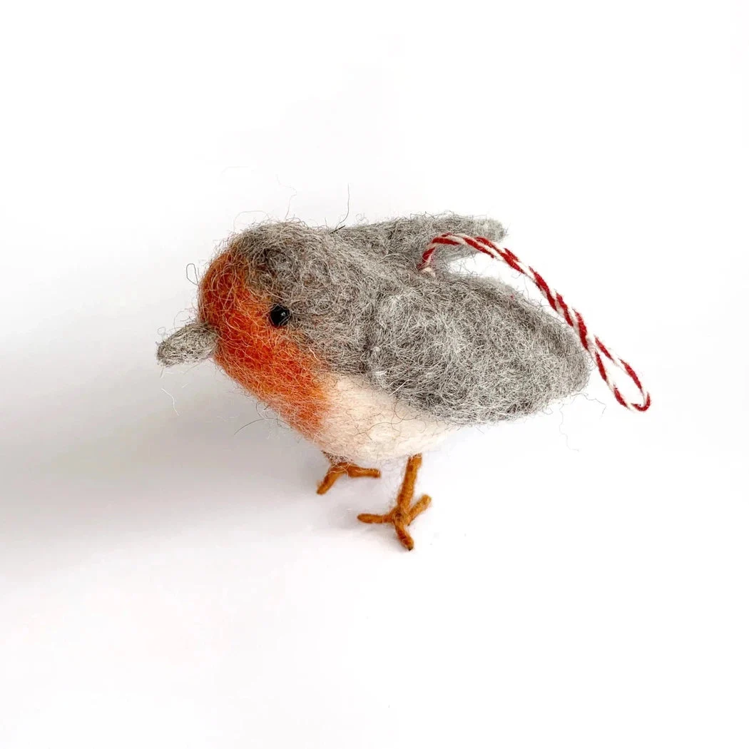 Ornaments 4 Orphans Bird Tufted Wool Christmas Ornament