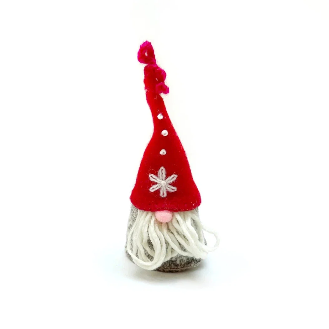 Ornaments 4 Orphans Gnome Man Embroidered Wool Christmas Ornament