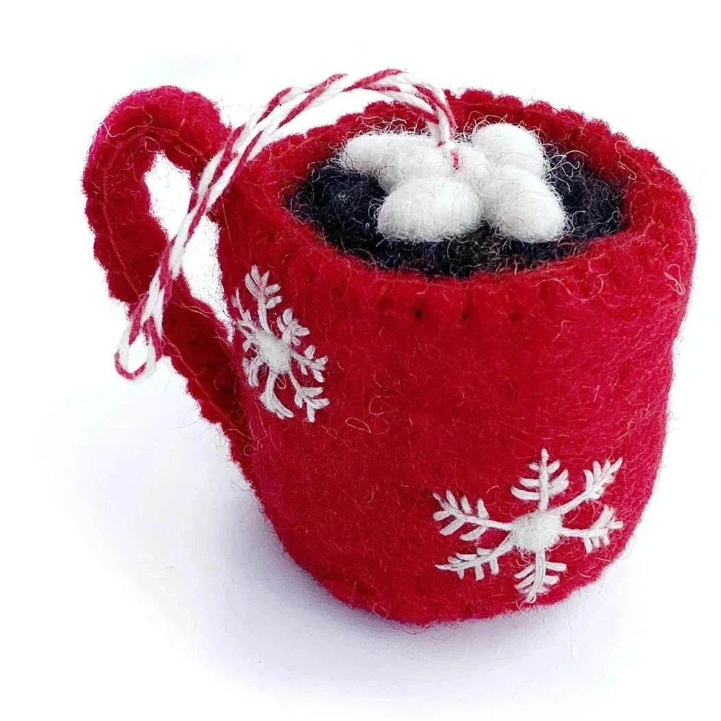 Ornaments 4 Orphans Hot Chocolate Felt Wool Christmas Ornament