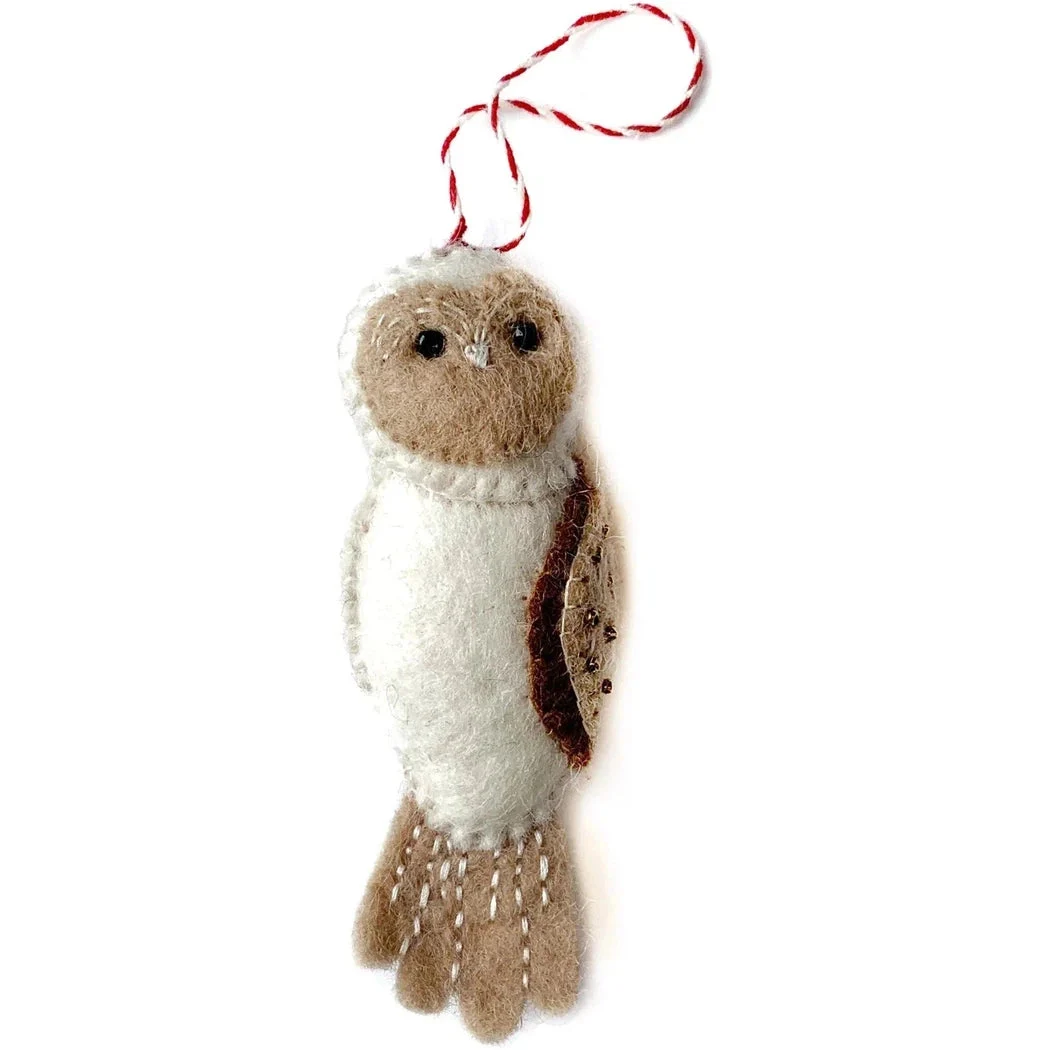 Ornaments 4 Orphans Owl Felt Wool Christmas Ornament