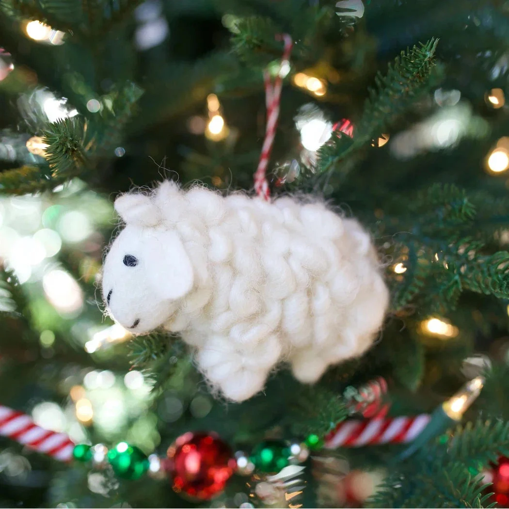 Ornaments 4 Orphans Sheep Felt Wool Christmas Ornament