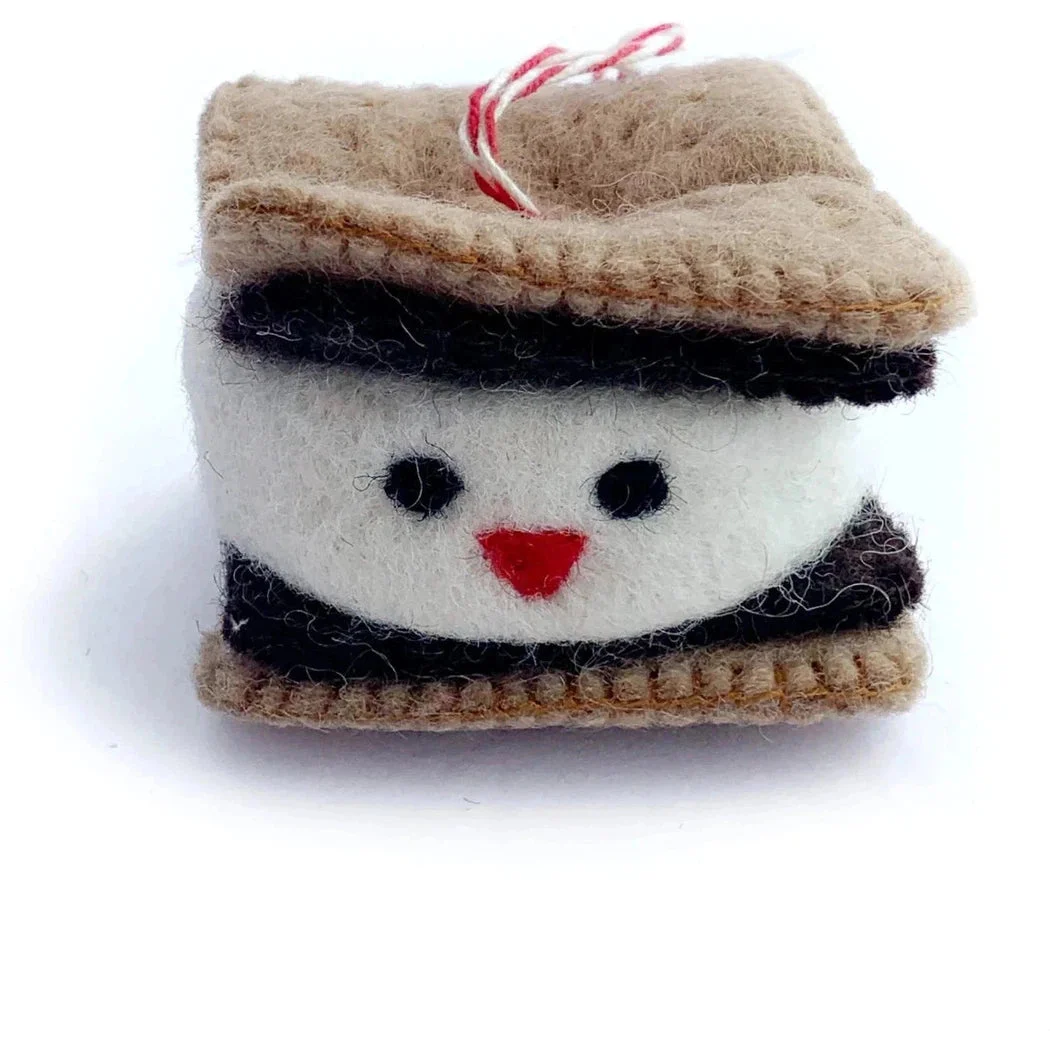 Ornaments 4 Orphans Smiling S'more Felt Wool Christmas Ornament