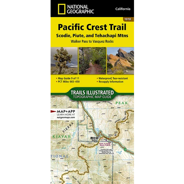 Pacific Crest Trail: Scodie, Piute, and Tehachapi Mountains Map