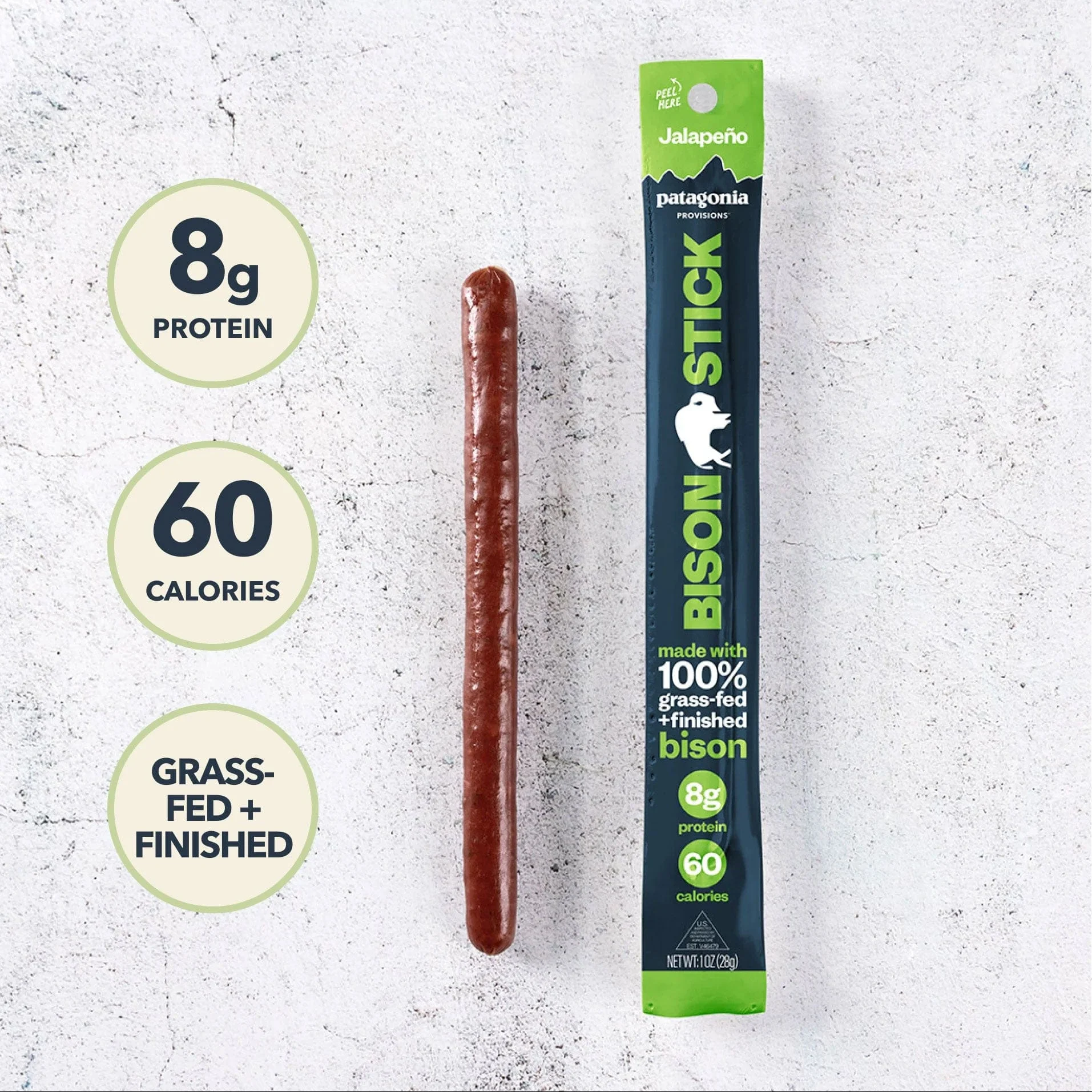 Patagonia Provisions Jalepeno Bison Jerky Stick