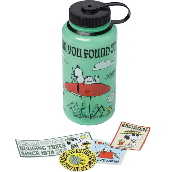 Peanuts x Parks Project Recycled Water Bottle and Sticker Pack