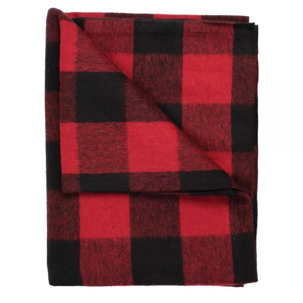 PEREGRINE WOOL 50 BLANKET PLAID RED/BLACK