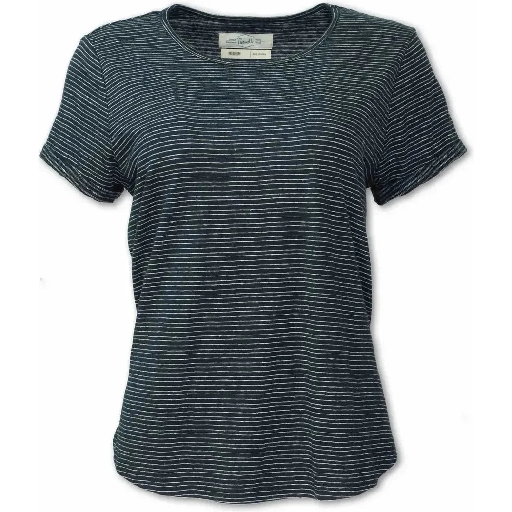 Purnell Women's Navy Striped Hemp Knit Tee