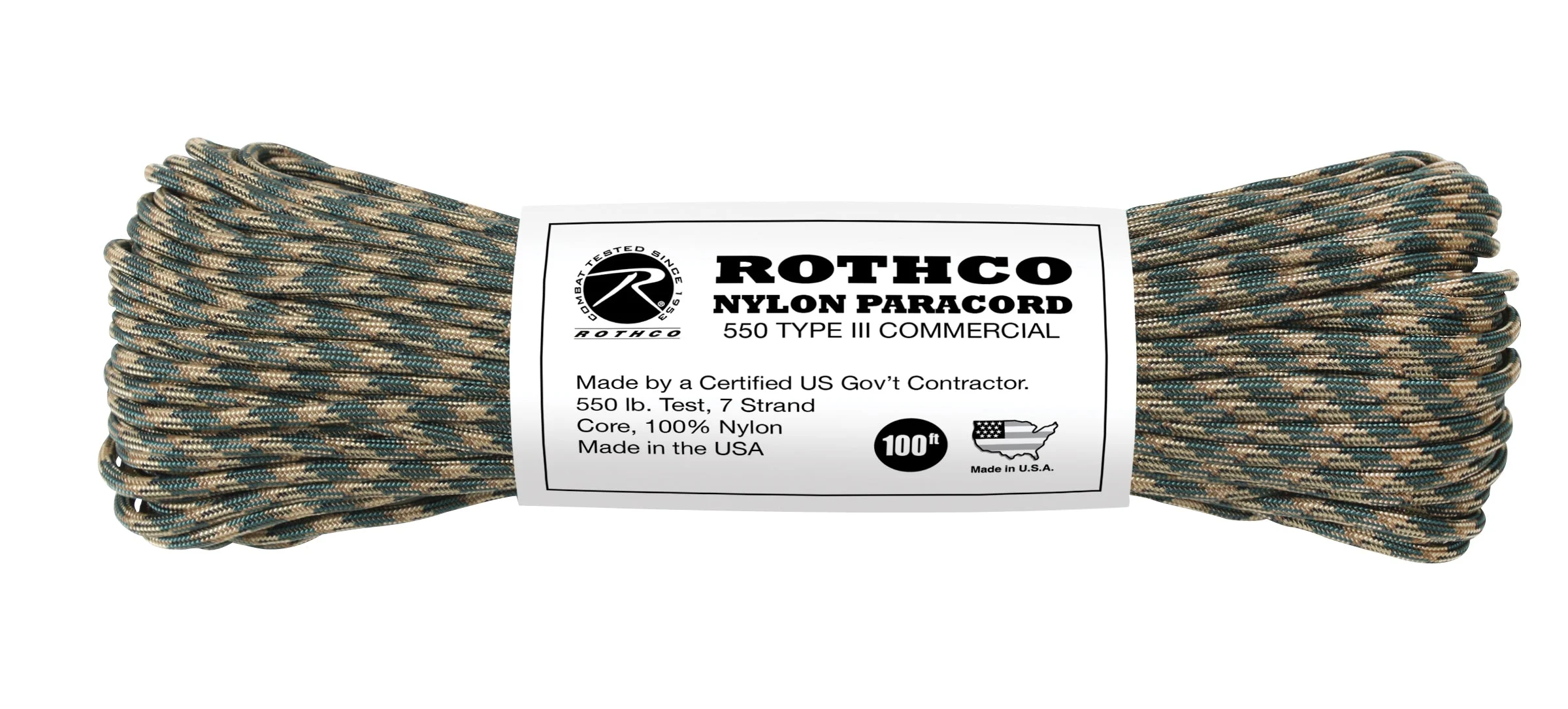 Rothco 550lb Type III Nylon Camo Paracord